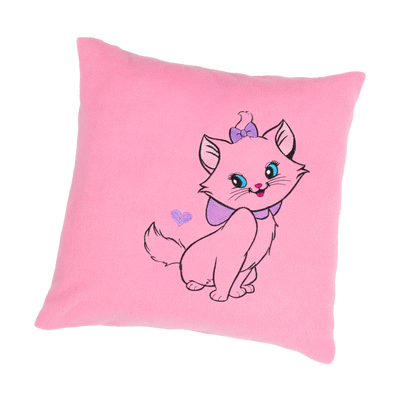 Декоративна подушка рожева з вишивкою "Кішечка" 0313 фото