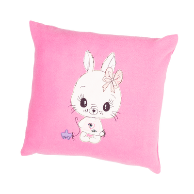 Декоративная подушка розовая з вышивкой "Поросенок" 0314 фото