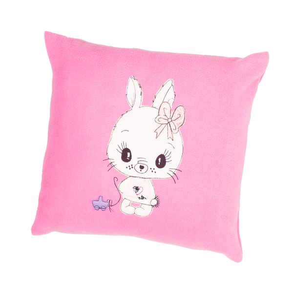 Декоративная подушка розовая з вышивкой "Поросенок" 0314 фото